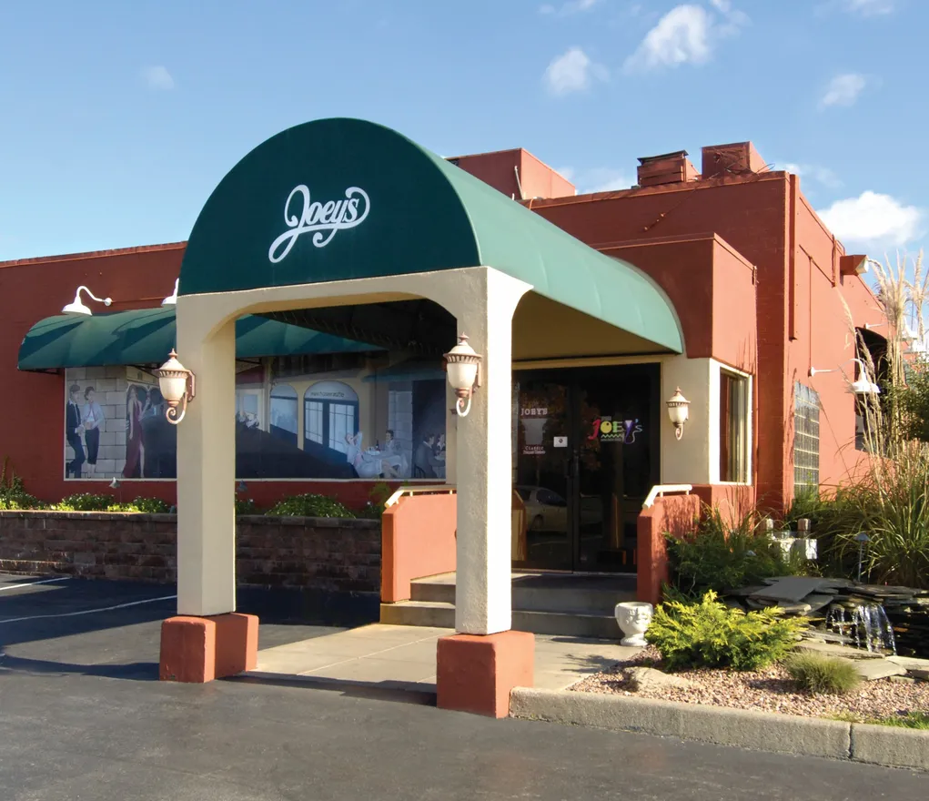 The green awning over the entrance of the original Joey's restaurant